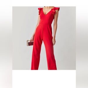 Francesca's Collections Vibrant Red Jumpsuit